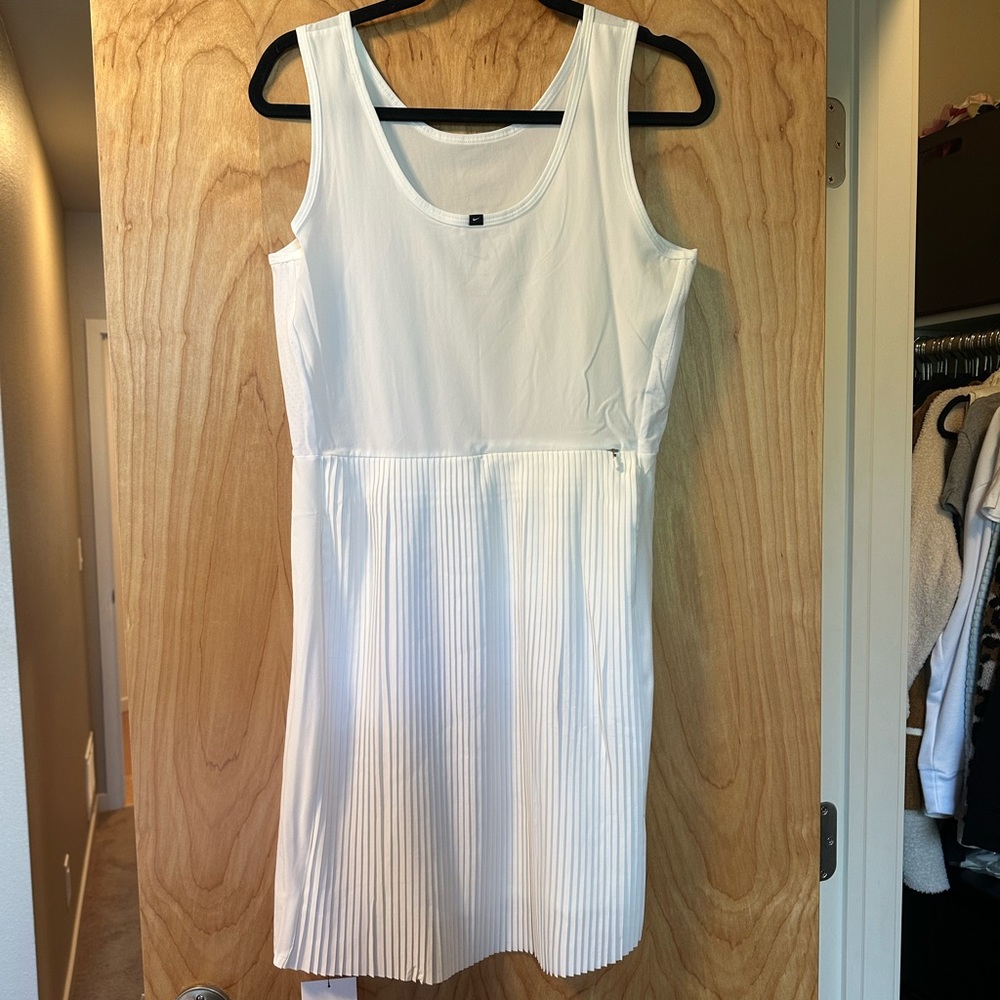 Nike White Sleeveless Sheath Midi Dress
